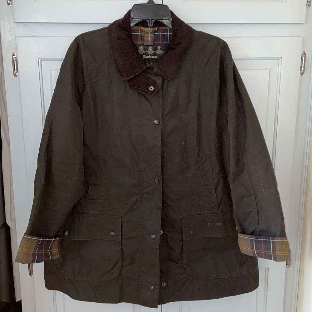 Barbour women’s coat wax coat olive 16US